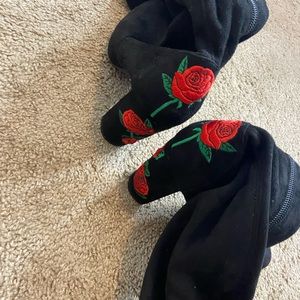 Over the Knee Rose Heel Boots